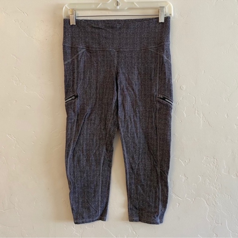 Athleta Gray Herringbone Static Drifter Leggings Medium